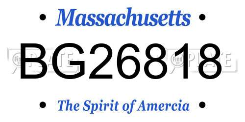 BG26818 Massachusetts License Plate
