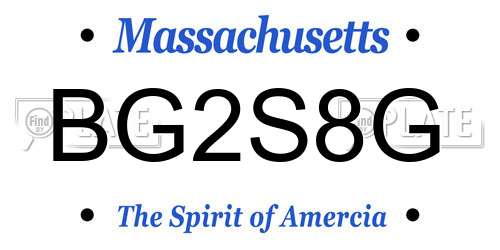 BG2S8G Massachusetts License Plate