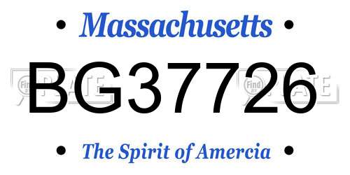 BG37726 Massachusetts License Plate