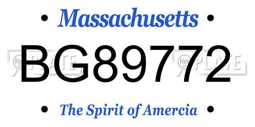 BG89772 Massachusetts License Plate