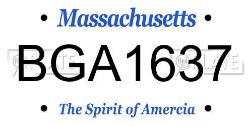 BGA1637 Massachusetts License Plate