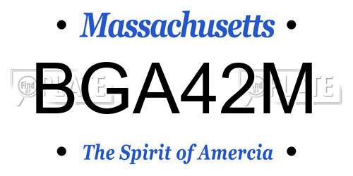 BGA42M Massachusetts License Plate