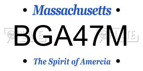 BGA47M Massachusetts License Plate