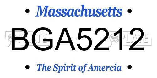 BGA5212 Massachusetts License Plate
