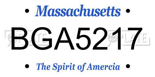 BGA5217 Massachusetts License Plate