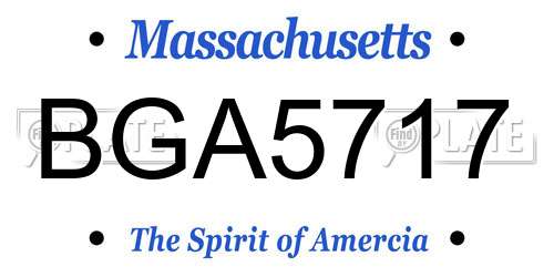 BGA5717 Massachusetts License Plate