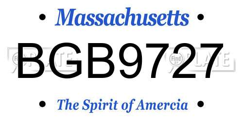 BGB9727 Massachusetts License Plate