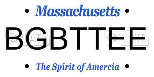 BGBTTEE Massachusetts License Plate