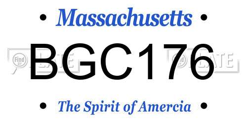 BGC176 Massachusetts License Plate