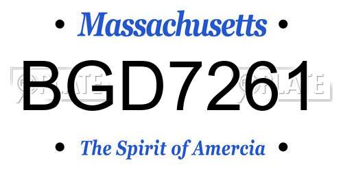BGD7261 Massachusetts License Plate