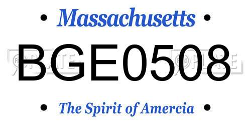 BGE0508 Massachusetts License Plate
