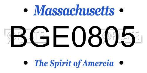 BGE0805 Massachusetts License Plate