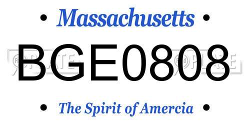 BGE0808 Massachusetts License Plate