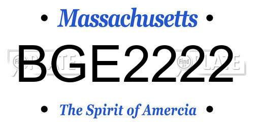 BGE2222 Massachusetts License Plate