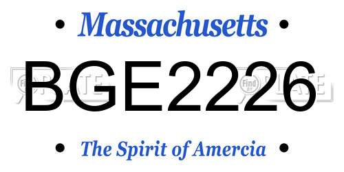 BGE2226 Massachusetts License Plate