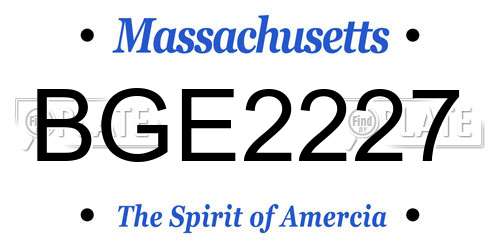 BGE2227 Massachusetts License Plate