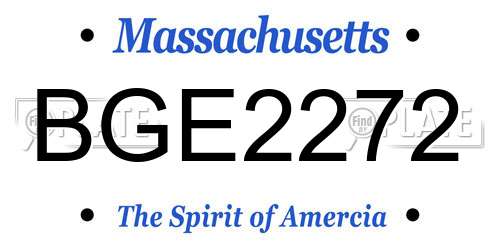 BGE2272 Massachusetts License Plate