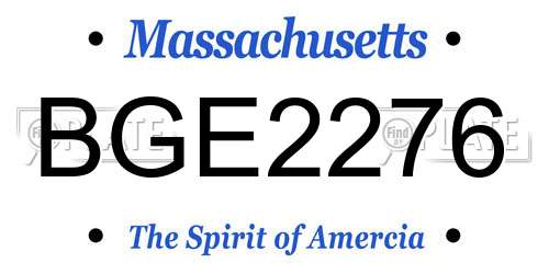 BGE2276 Massachusetts License Plate