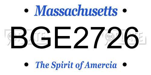 BGE2726 Massachusetts License Plate