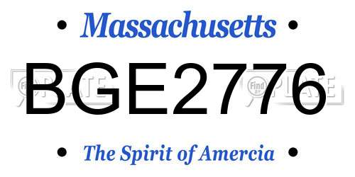 BGE2776 Massachusetts License Plate