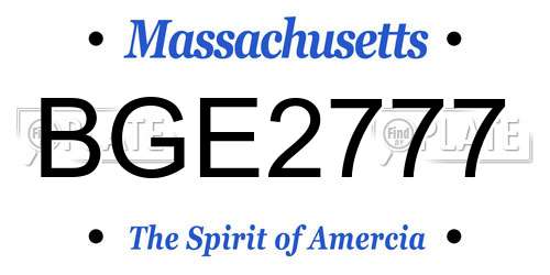 BGE2777 Massachusetts License Plate