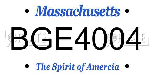BGE4004 Massachusetts License Plate