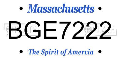 BGE7222 Massachusetts License Plate