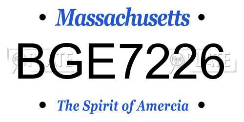 BGE7226 Massachusetts License Plate