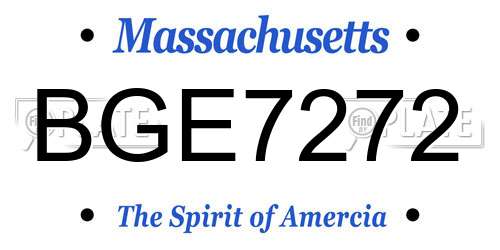 BGE7272 Massachusetts License Plate