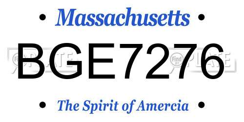 BGE7276 Massachusetts License Plate