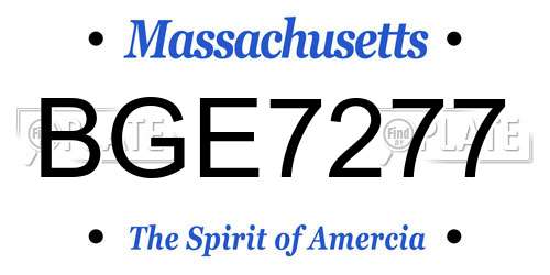 BGE7277 Massachusetts License Plate