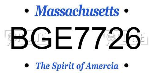 BGE7726 Massachusetts License Plate
