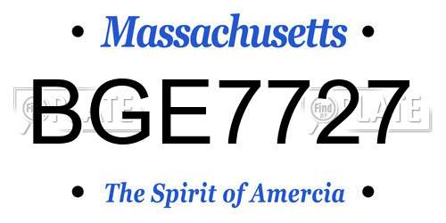 BGE7727 Massachusetts License Plate