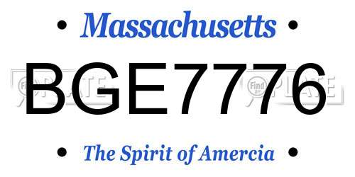 BGE7776 Massachusetts License Plate