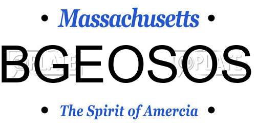 BGEOSOS Massachusetts License Plate
