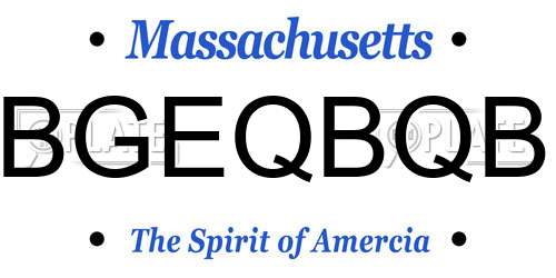 BGEQBQB Massachusetts License Plate