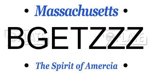 BGETZZZ Massachusetts License Plate