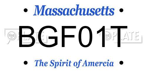 BGF01T Massachusetts License Plate