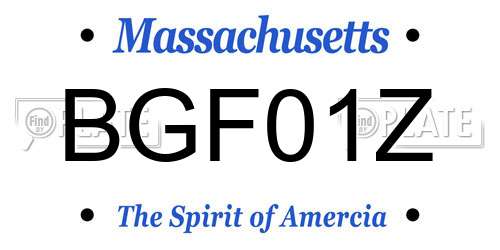 BGF01Z Massachusetts License Plate