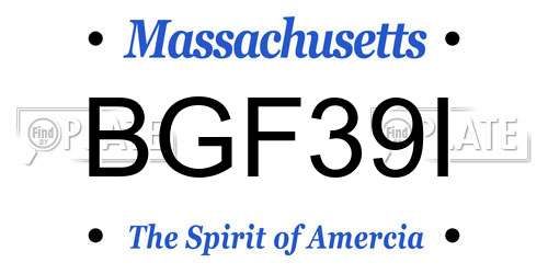 BGF39I Massachusetts License Plate