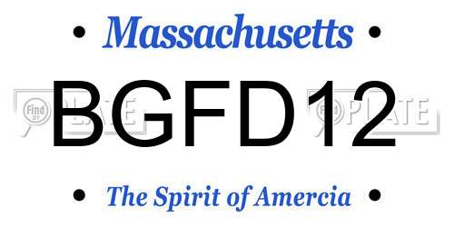BGFD12 Massachusetts License Plate