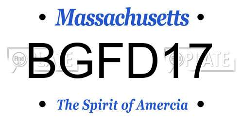 BGFD17 Massachusetts License Plate