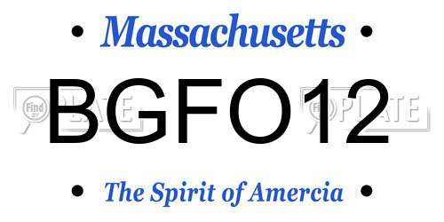 BGFO12 Massachusetts License Plate