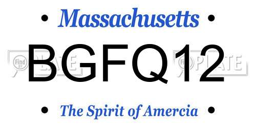 BGFQ12 Massachusetts License Plate