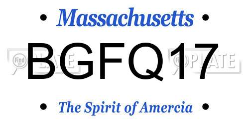 BGFQ17 Massachusetts License Plate