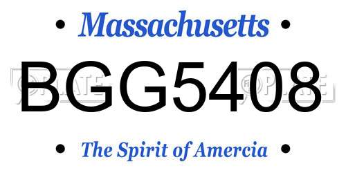 BGG5408 Massachusetts License Plate
