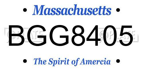 BGG8405 Massachusetts License Plate