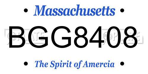 BGG8408 Massachusetts License Plate