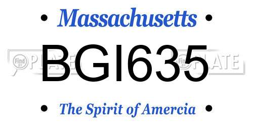BGI635 Massachusetts License Plate