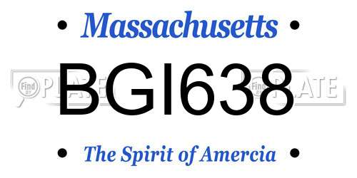 BGI638 Massachusetts License Plate